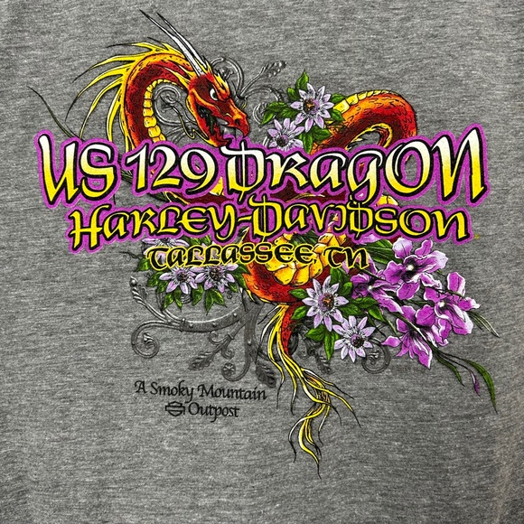 Gorgeous Tail of the Dragon US 129 Authentic Harley-Davidson Women's Tee Large - Picture 4 of 7